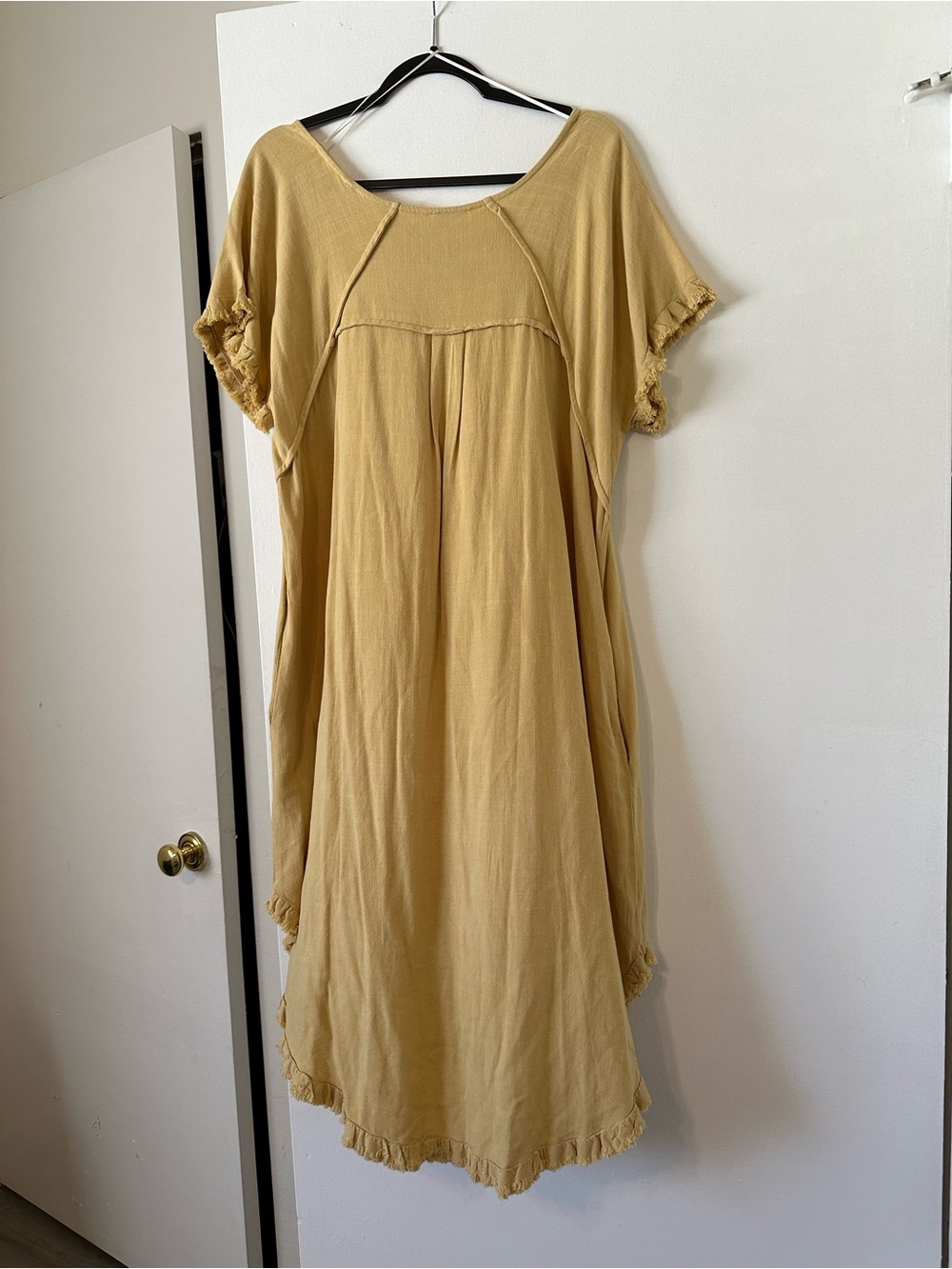 Umgee Mustard High-Low Ruffle Hem Dress - Picture 3 of 5
